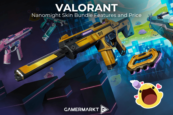 Colorful Valorant skin bundle advertisement