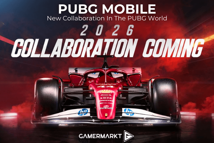 PUBG Mobile Ferrari collaboration 2026 Scuderia Ferrari HP themed vehicle