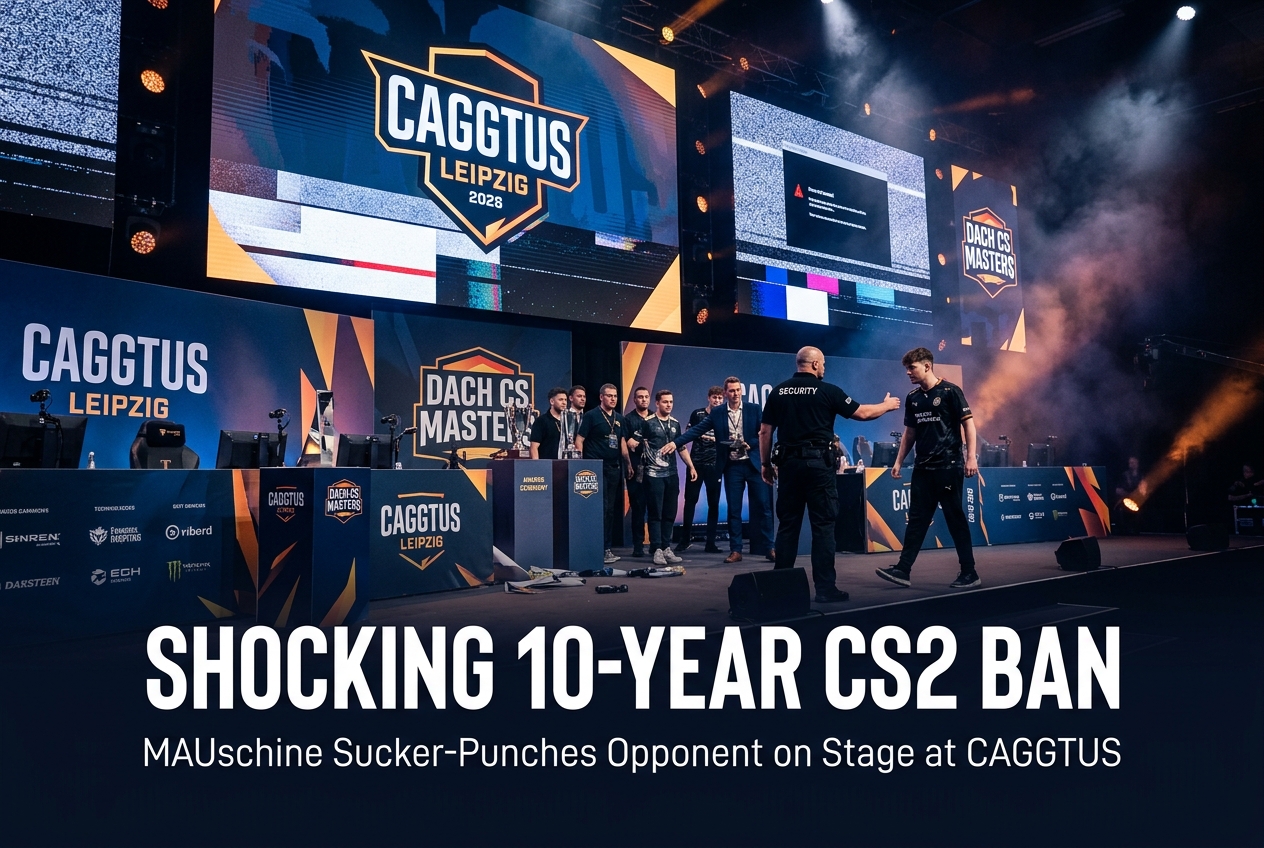 CS2 Player MAUschine Banned for 10 Years After Punching Opponent on Stage at CAGGTUS Leipzig