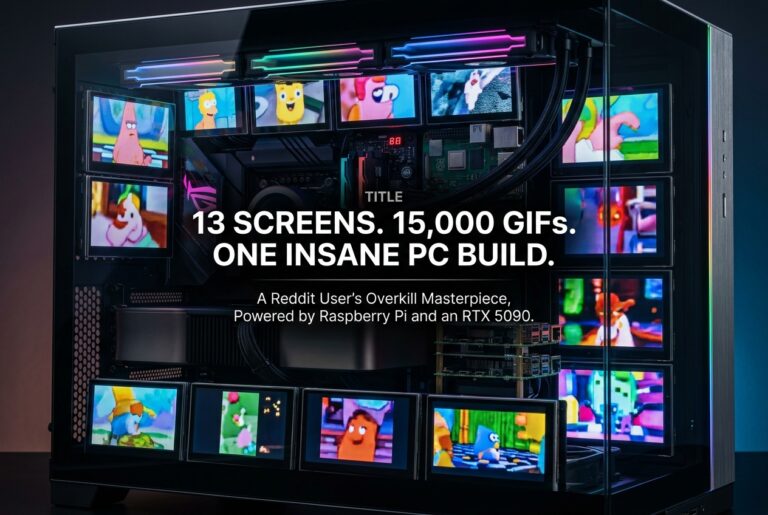 Gif Computer Inside Computer Loop 13 Screens Inside A PC Case Playing 15,000 GIFs Nonstop