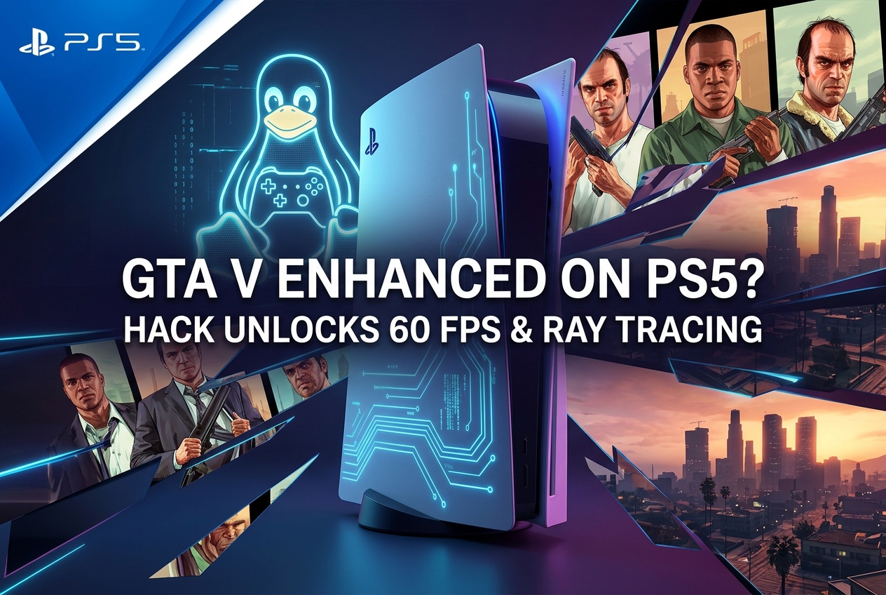 PS5 Hacked to Run Linux: GTA V Enhanced Hits 60 FPS with Ray Tracing