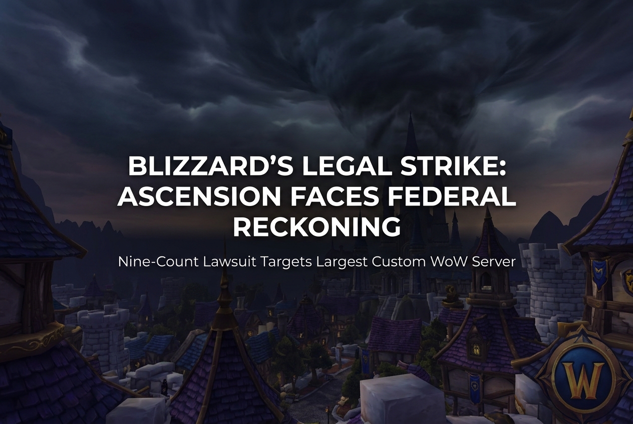 Blizzard Sues Project Ascension: Nine-Count Federal Lawsuit Targets Largest Custom WoW Server