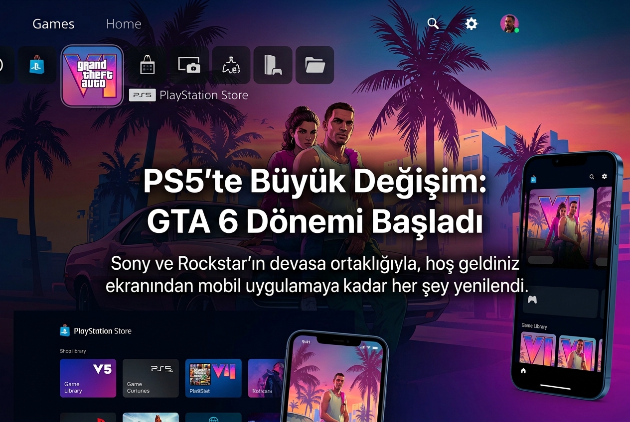 GTA 6, PS5 Arayüzünü Tamamen Ele Geçirdi: Hoş Geldiniz Ekranından Mobil Uygulamaya Her Şey Değişti