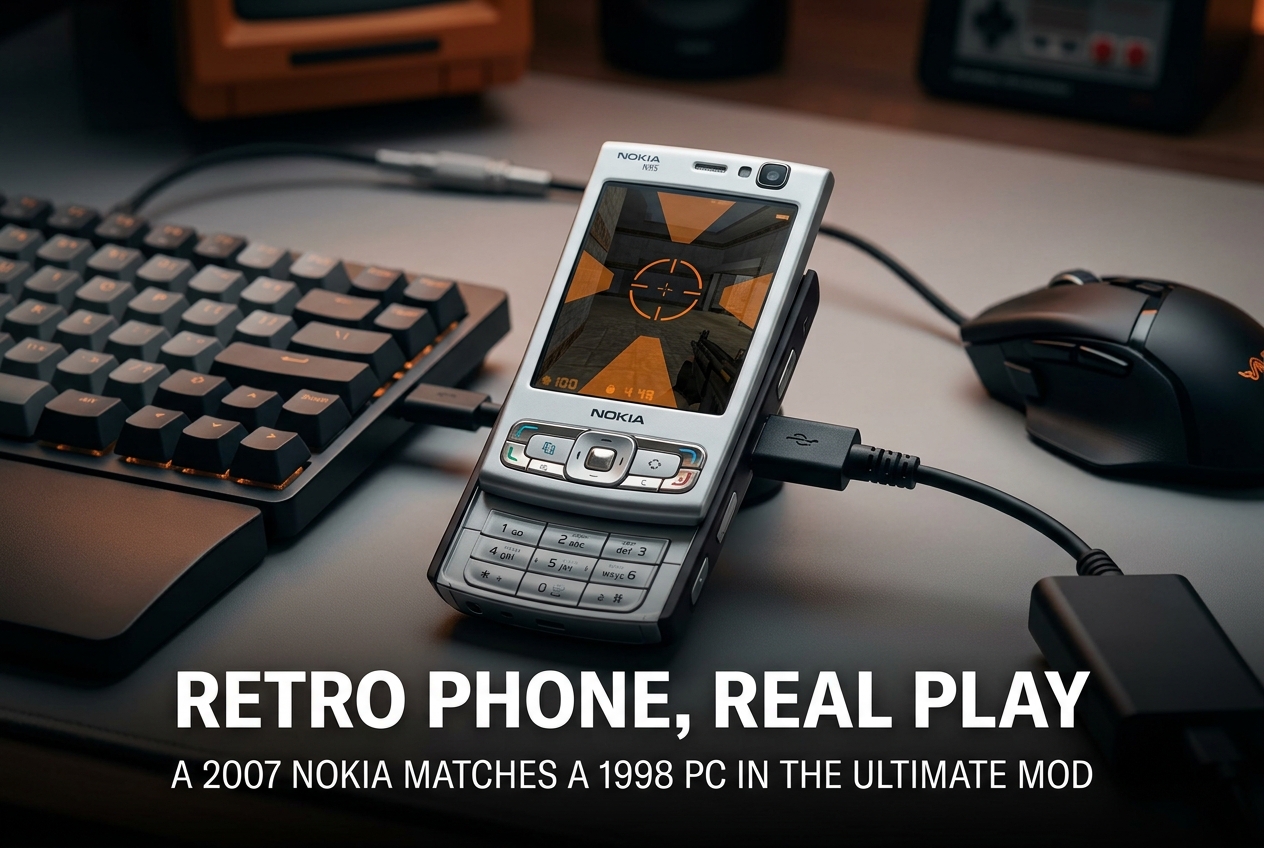Half-Life Runs at 30 FPS on a 2007 Nokia N95: When a Phone Matches a 1998 PC