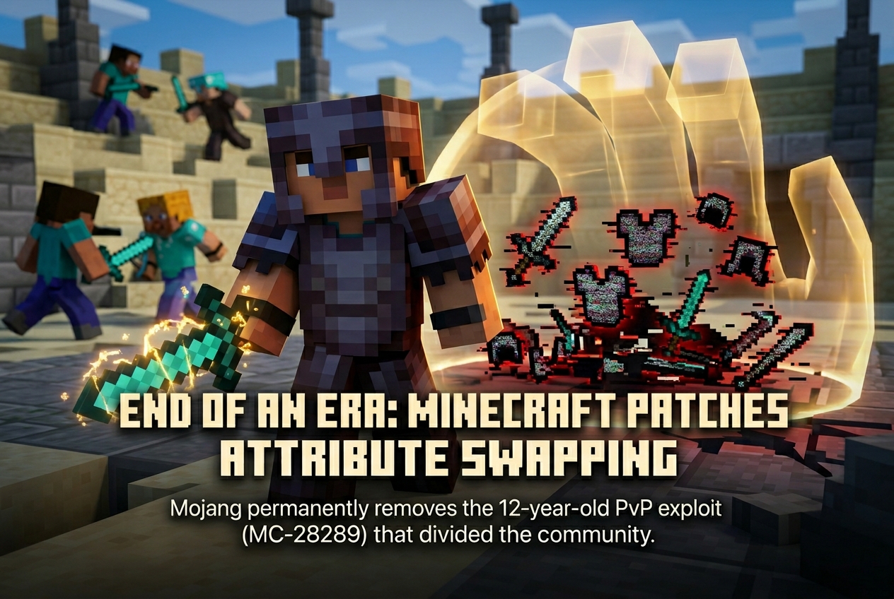 Minecraft Is Finally Closing a 12-Year-Old PvP Exploit Known as Attribute Swapping