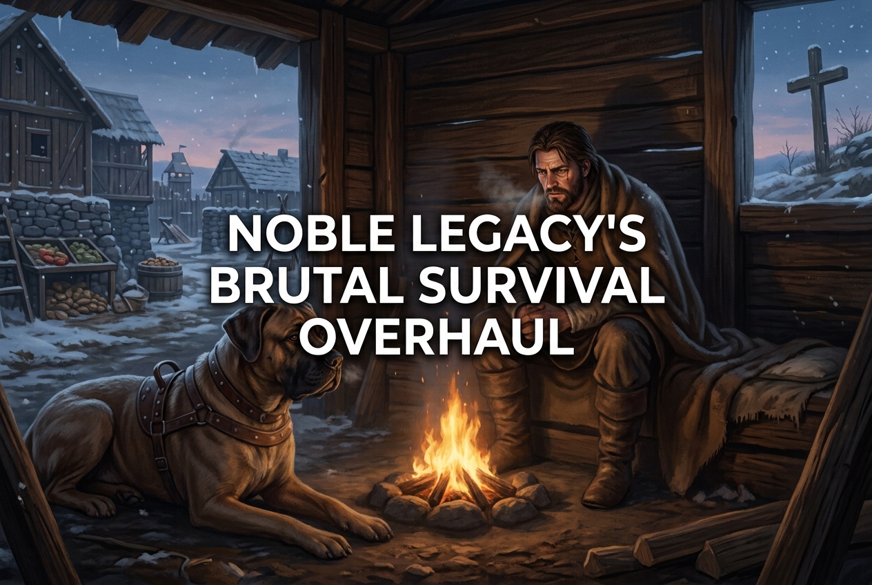 Noble Legacy Survival Update: Hunger, Permadeath, and a Free War Dog Transform the Medieval Colony Sim