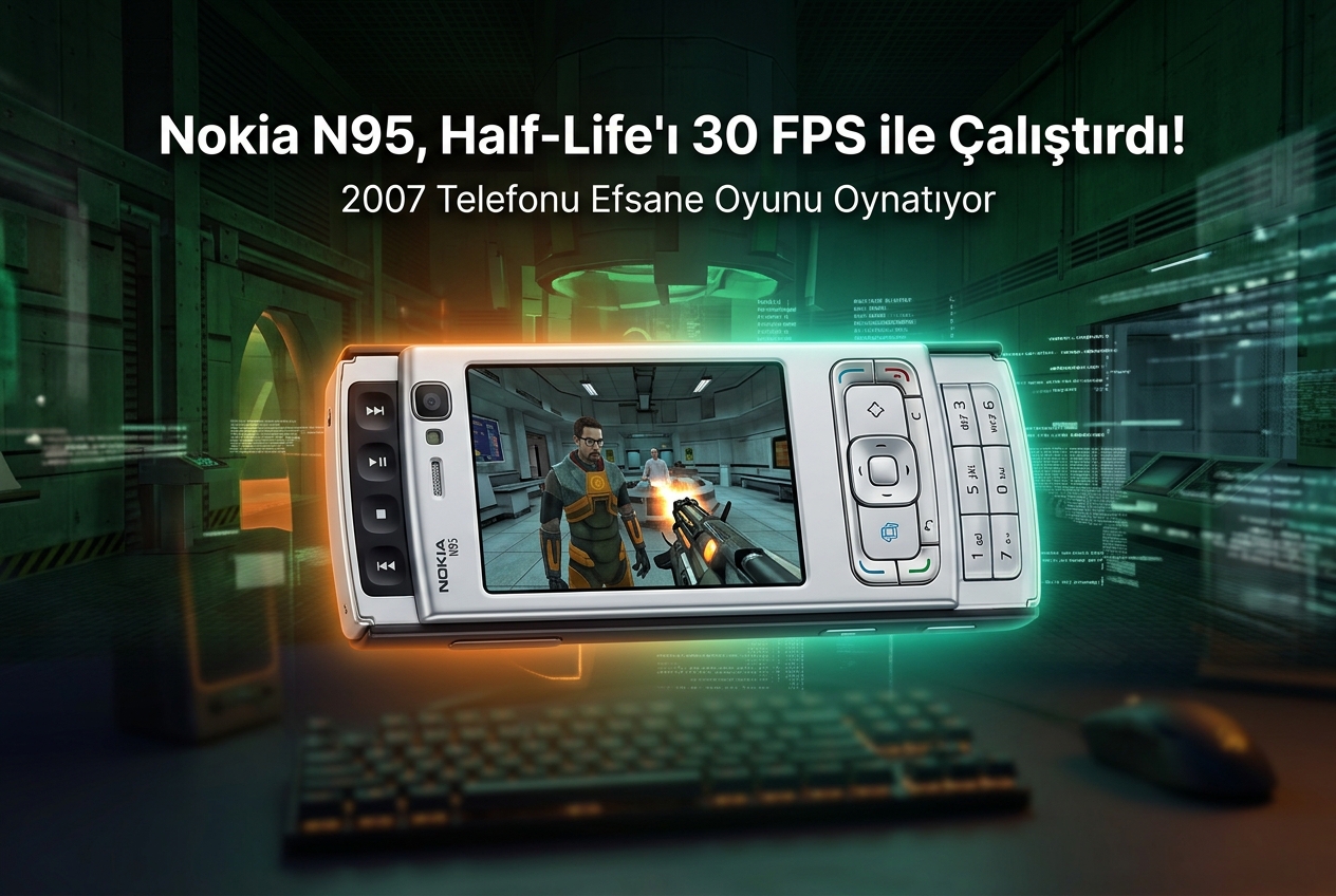 Nokia N95’te Half-Life 30 FPS ile Çalıştırıldı: 2007 Telefonu 1998 PC’sine Kafa Tutuyor