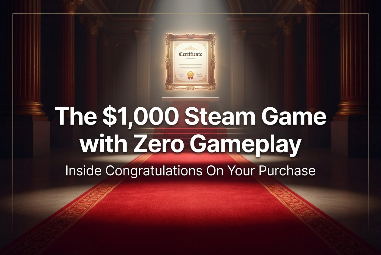 Steam’s $1,000 Game “Congratulations On Your Purchase” Offers Nothing but a Red Carpet and a Certificate