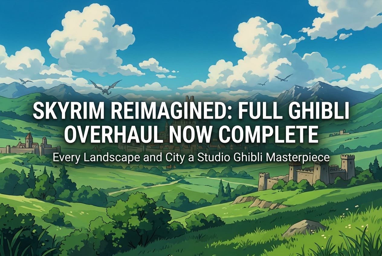 Skyrim's Studio Ghibli Mod Is Now Complete: Full Visual Overhaul Across Every Landscape and City
